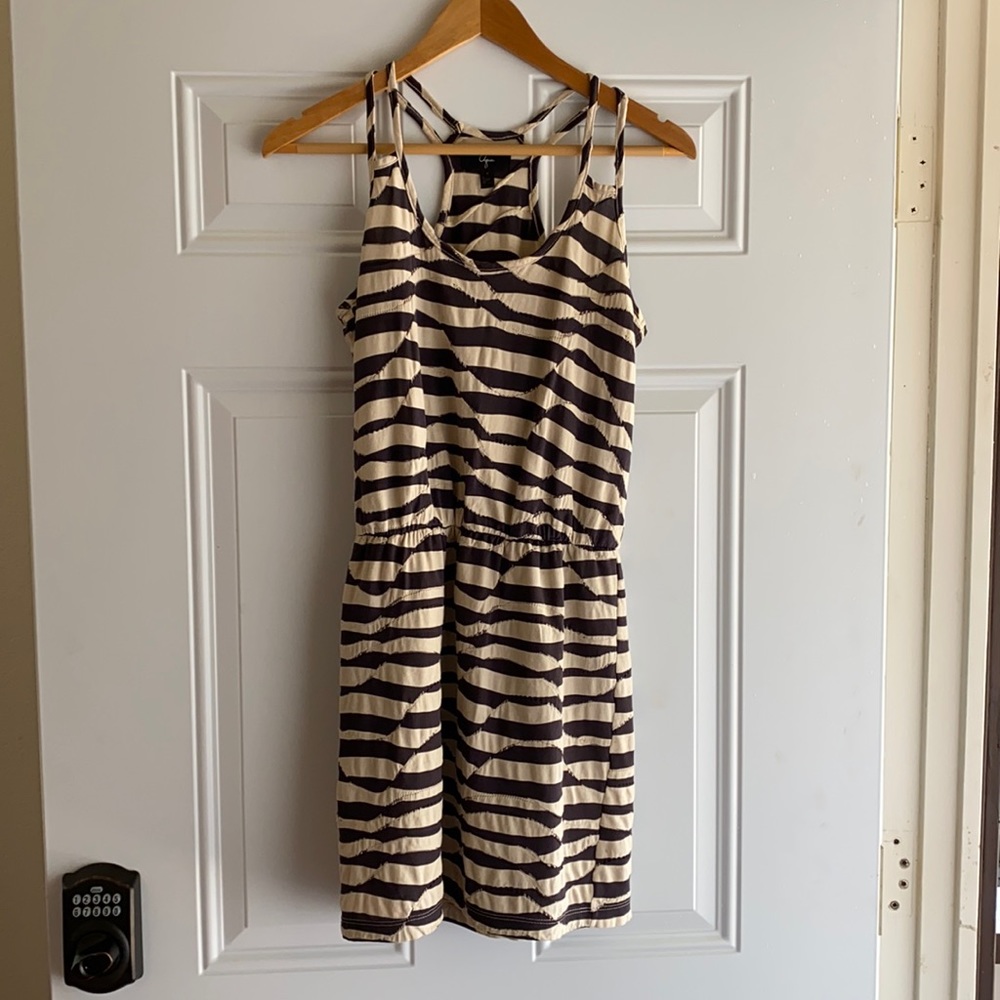 Aqua mini dress with midline elastic